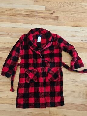 Nordstrom Brand Kids Red and Black Buffalo Plaid Robe Jacket. Sz M(8)